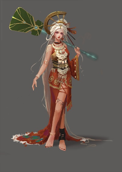 神话故事灵感：铁扇公主游戏插画风格描绘，令人着迷的奇幻之旅